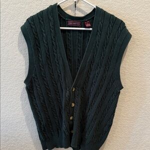 John Ashford Forest Green Knit Vest